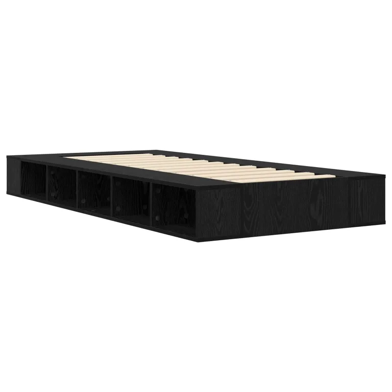 Lovos rėmas su saugojimu su lentyna Juodojo ąžuolo 80 x 200 cm