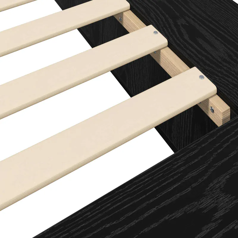 Lovos rėmas su saugojimu su lentyna Juodojo ąžuolo 80 x 200 cm