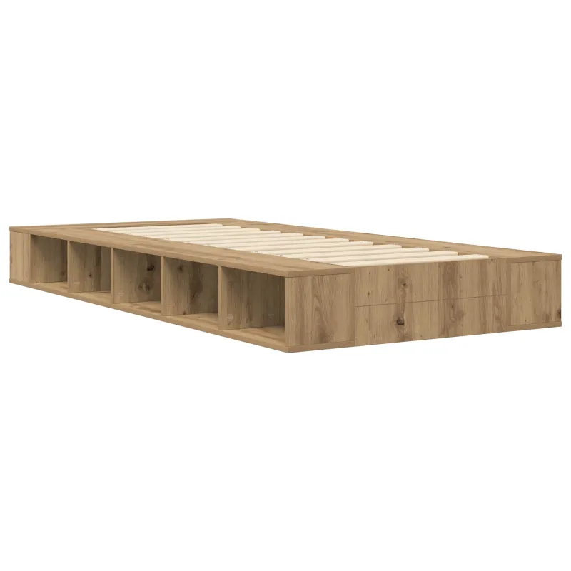 Lovos rėmas su saugojimu su lentyna Artisano ąžuolo 80 x 200 cm