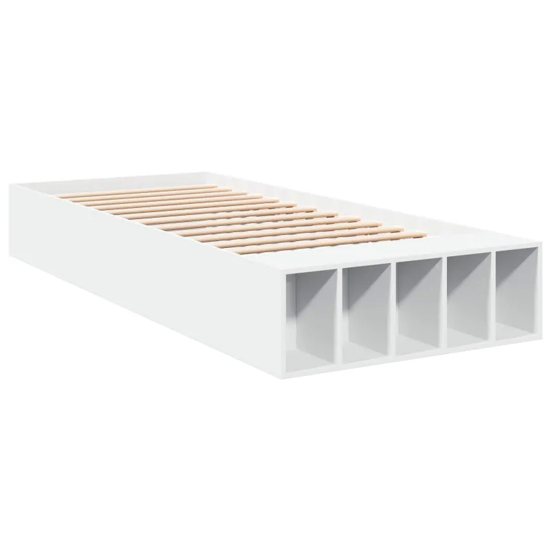 Lovos rėmas su saugojimu Balta 80 x 200 cm Apdirbta mediena