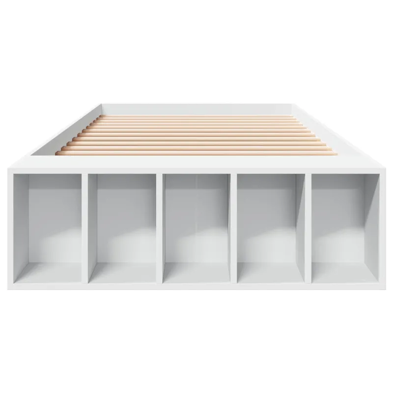 Lovos rėmas su saugojimu Balta 80 x 200 cm Apdirbta mediena