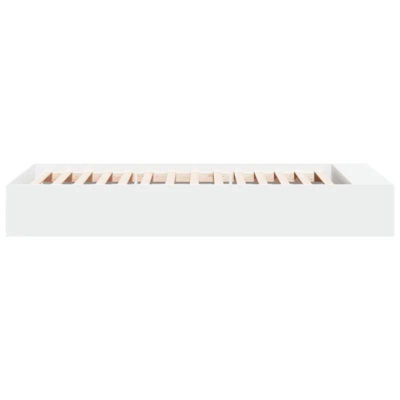 Lovos rėmas su saugojimu Balta 80 x 200 cm Apdirbta mediena