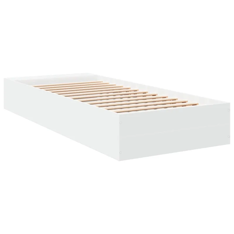 Lovos rėmas su saugojimu Balta 80 x 200 cm Apdirbta mediena