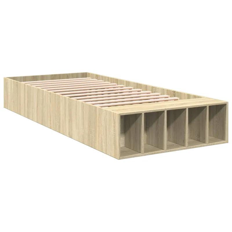 Lovos rėmas su saugojimu su lentyna Sonoma ąžuolas 80 x 200 cm