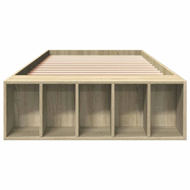 Lovos rėmas su saugojimu su lentyna Sonoma ąžuolas 80 x 200 cm