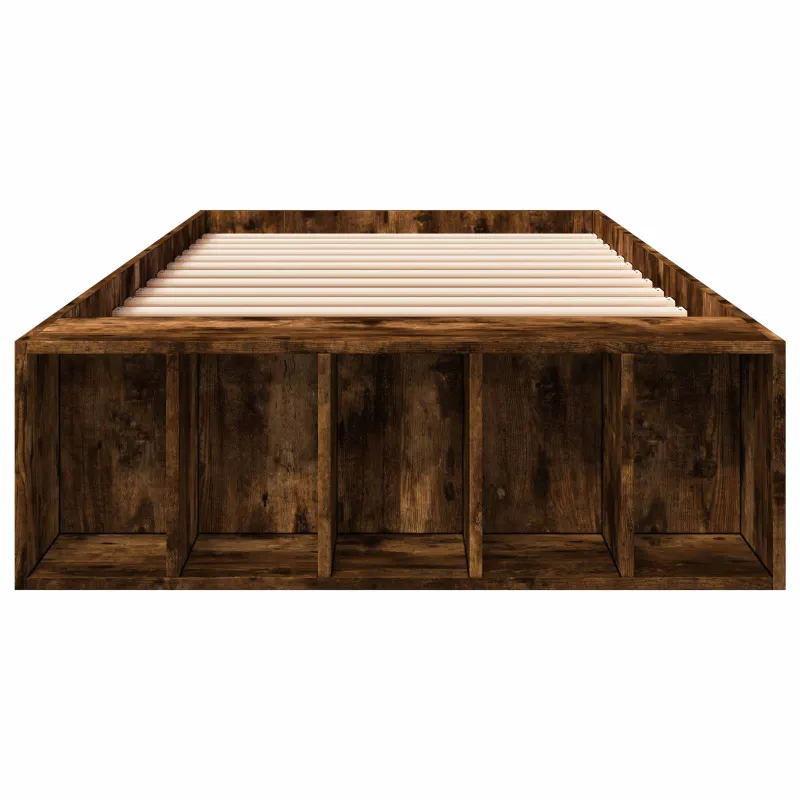 Lovos rėmas su saugojimu su lentyna Dūminio ąžuolo 80 x 200 cm