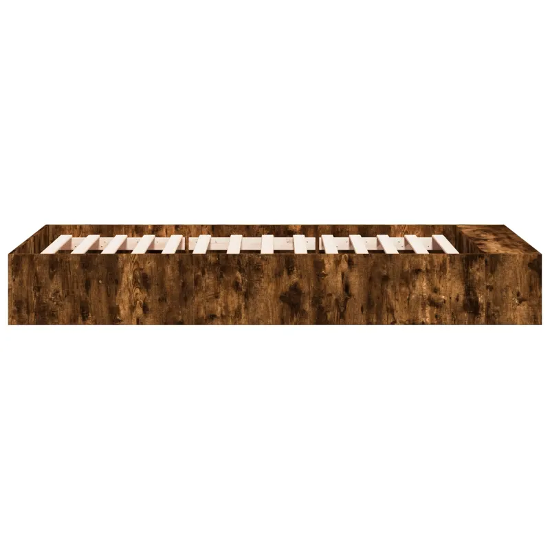 Lovos rėmas su saugojimu su lentyna Dūminio ąžuolo 80 x 200 cm