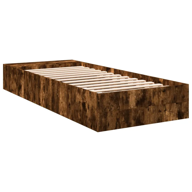 Lovos rėmas su saugojimu su lentyna Dūminio ąžuolo 80 x 200 cm