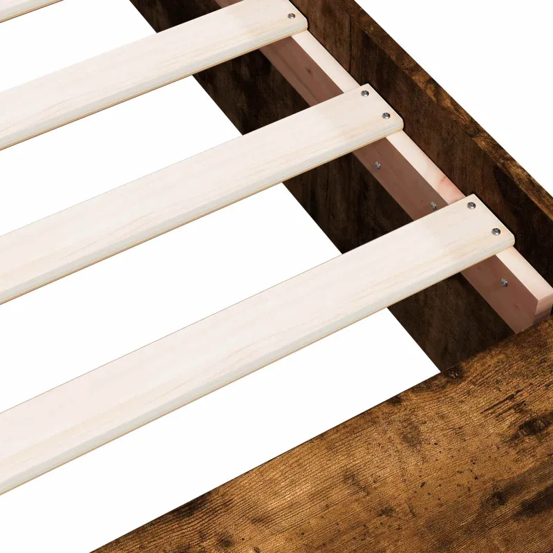 Lovos rėmas su saugojimu su lentyna Dūminio ąžuolo 80 x 200 cm