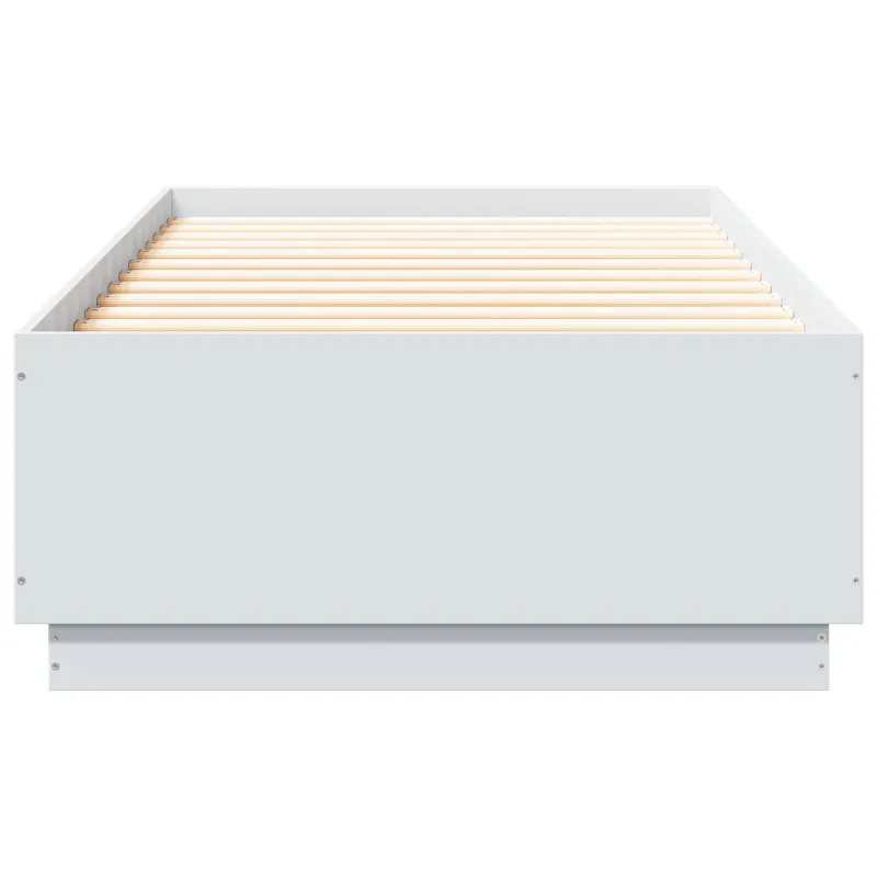 Lovos rėmas su LED Balta 80 x 200 cm Apdirbta mediena