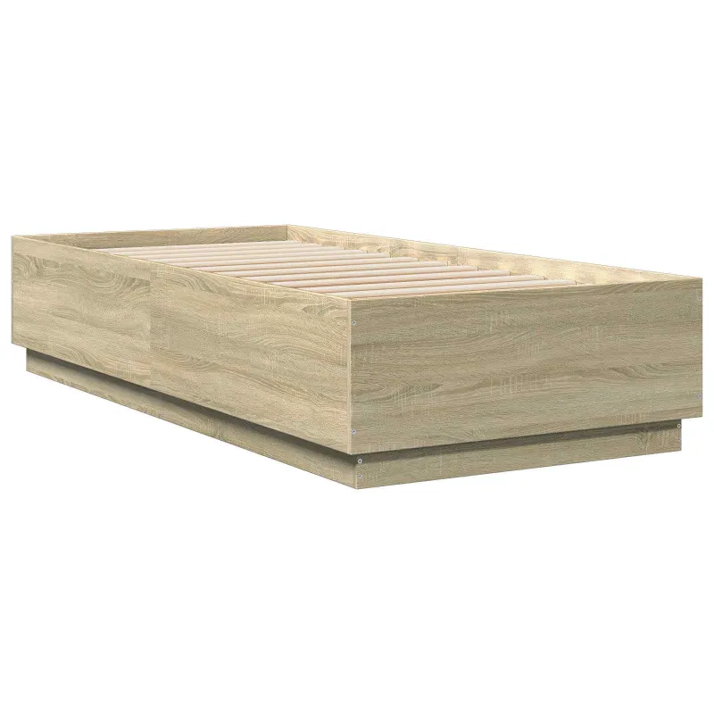 Lovos rėmas su LED Sonoma ąžuolas 80 x 200 cm Apdirbta mediena