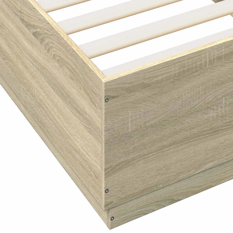 Lovos rėmas su LED Sonoma ąžuolas 80 x 200 cm Apdirbta mediena