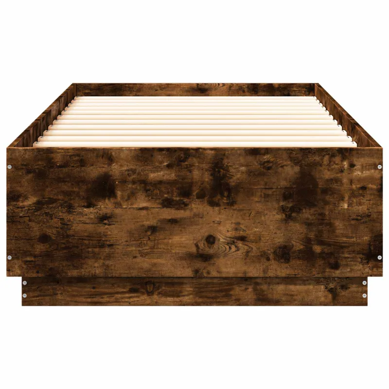 Lovos rėmas su LED Dūminio ąžuolo 80 x 200 cm Apdirbta mediena