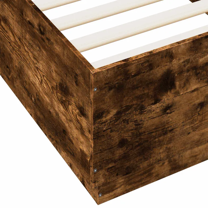 Lovos rėmas su LED Dūminio ąžuolo 80 x 200 cm Apdirbta mediena