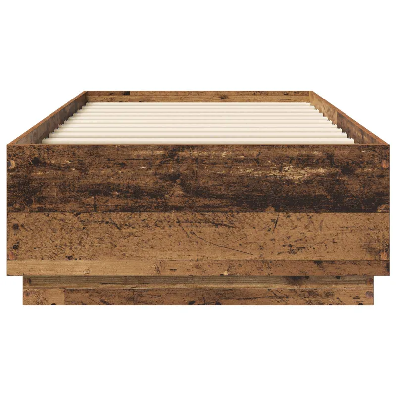 Lovos rėmas su LED Sendintos medienos 80 x 200 cm