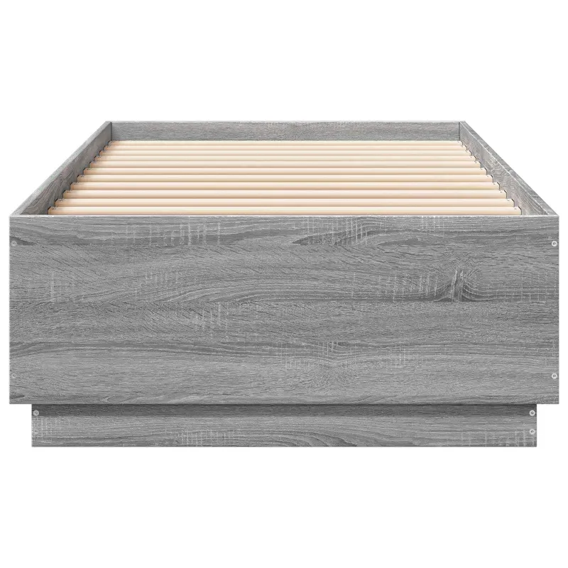 Lovos rėmas su LED Pilka Sonoma 80 x 200 cm Apdirbta mediena