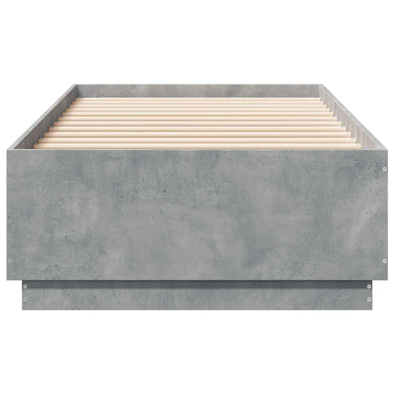 Lovos rėmas su LED Betono pilka 80 x 200 cm Apdirbta mediena