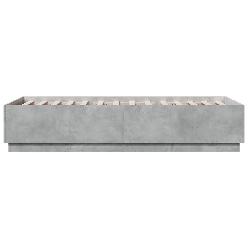 Lovos rėmas su LED Betono pilka 80 x 200 cm Apdirbta mediena