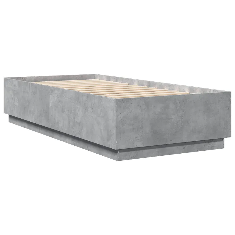 Lovos rėmas su LED Betono pilka 80 x 200 cm Apdirbta mediena