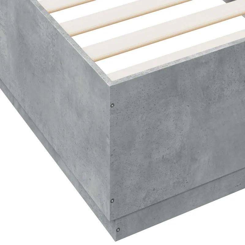 Lovos rėmas su LED Betono pilka 80 x 200 cm Apdirbta mediena