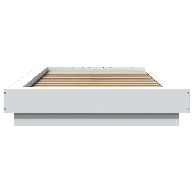 Lovos rėmas su LED Balta 80 x 200 cm Apdirbta mediena