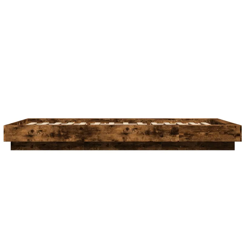 Lovos rėmas su LED Dūminio ąžuolo 80 x 200 cm Apdirbta mediena