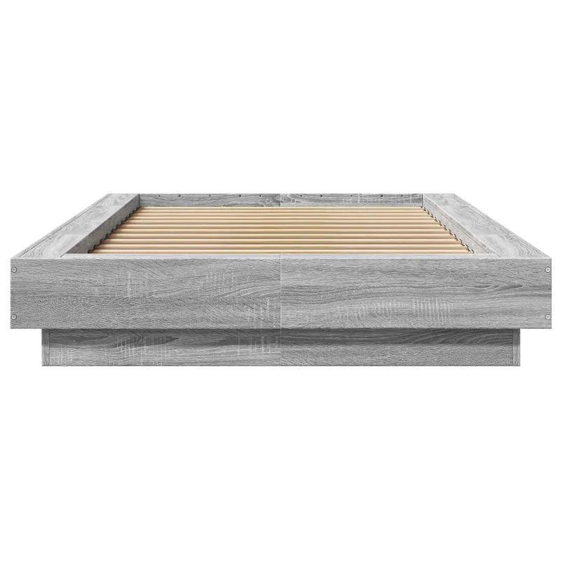 Lovos rėmas su LED Pilka Sonoma 80 x 200 cm Apdirbta mediena