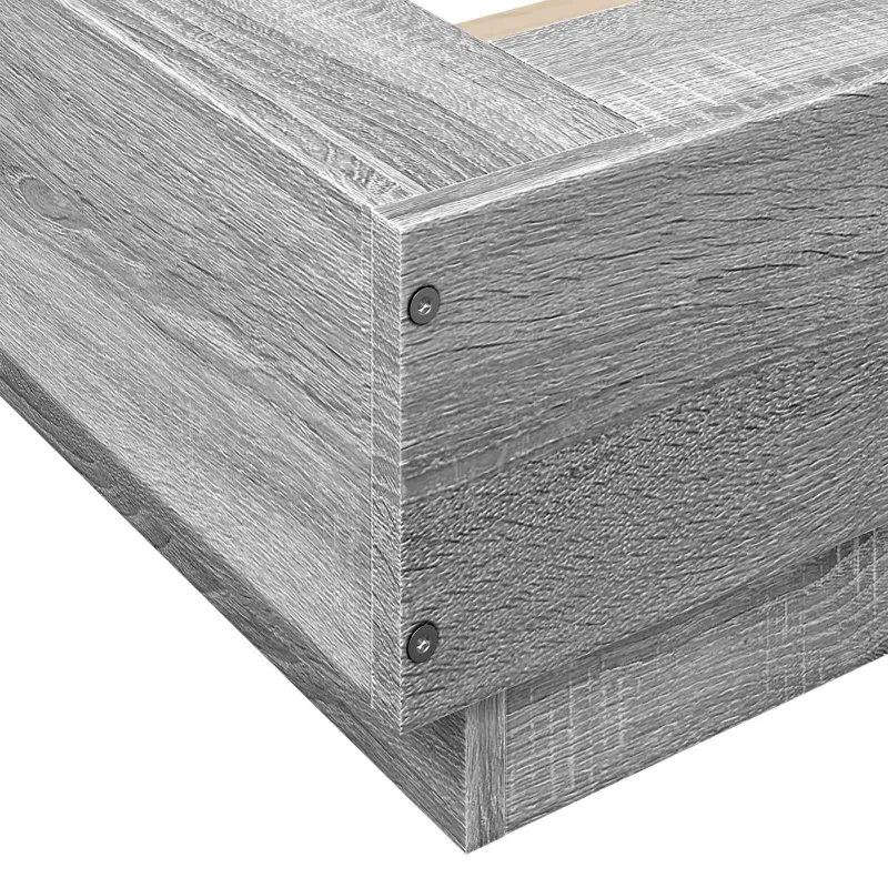 Lovos rėmas su LED Pilka Sonoma 80 x 200 cm Apdirbta mediena