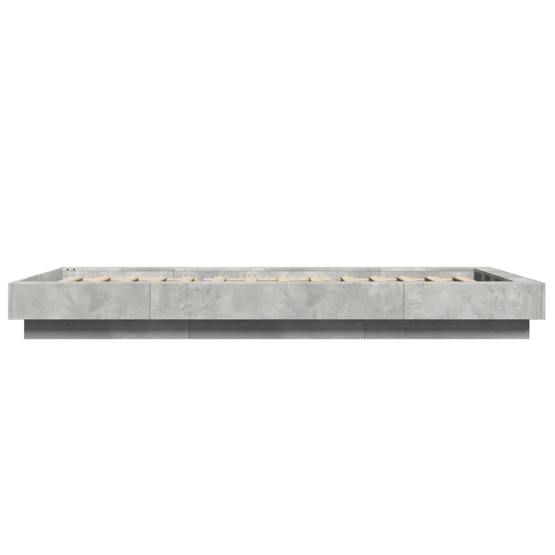 Lovos rėmas su LED Betono pilka 80 x 200 cm Apdirbta mediena