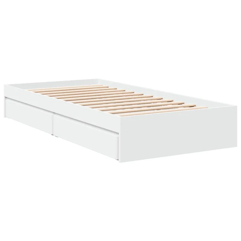 Lovos rėmas su saugojimu Balta 80 x 200 cm Apdirbta mediena