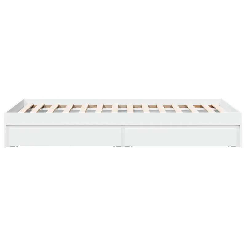 Lovos rėmas su saugojimu Balta 80 x 200 cm Apdirbta mediena