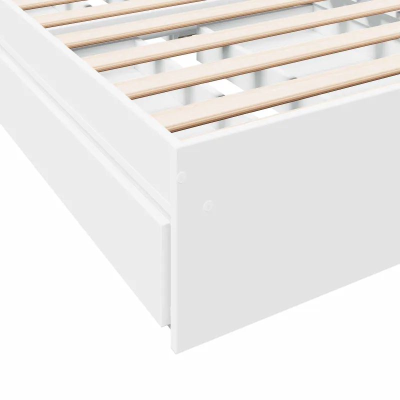 Lovos rėmas su saugojimu Balta 80 x 200 cm Apdirbta mediena