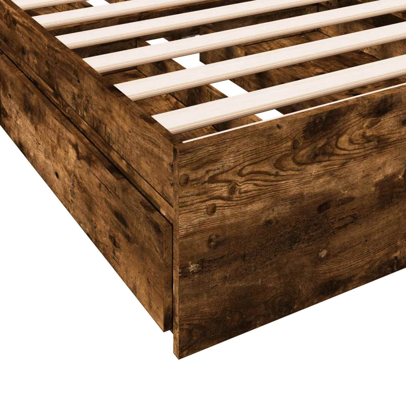 Lovos rėmas su saugojimu su stalčių Dūminio ąžuolo 80 x 200 cm
