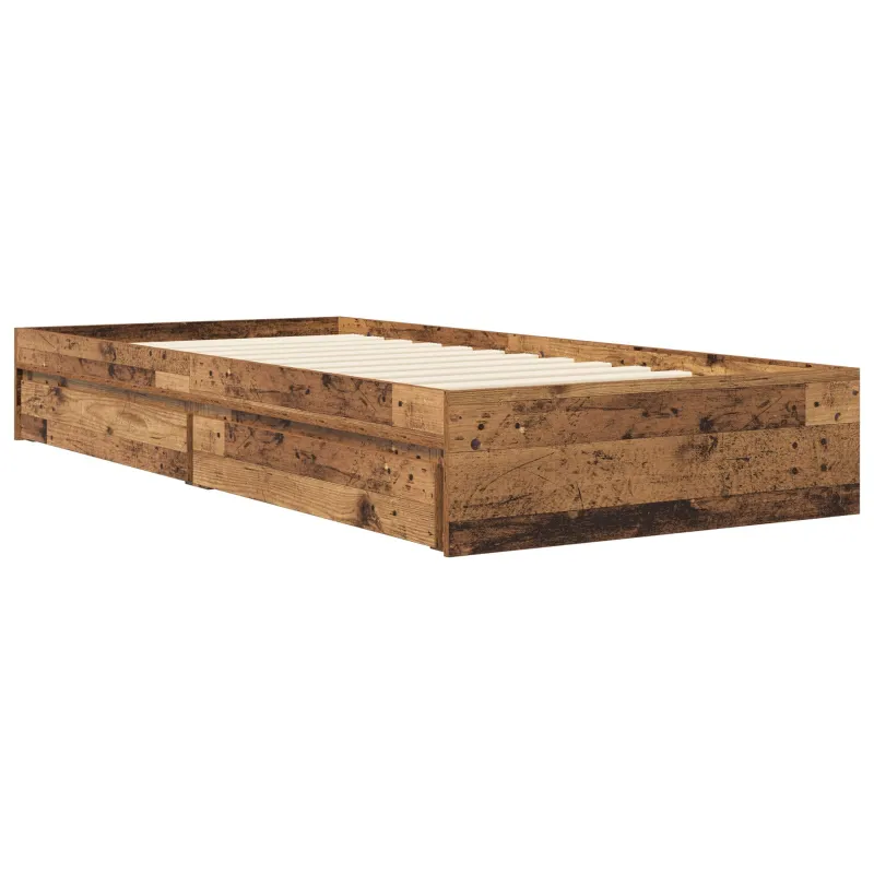 Lovos rėmas su saugojimu Sendintos medienos 80 x 200 cm