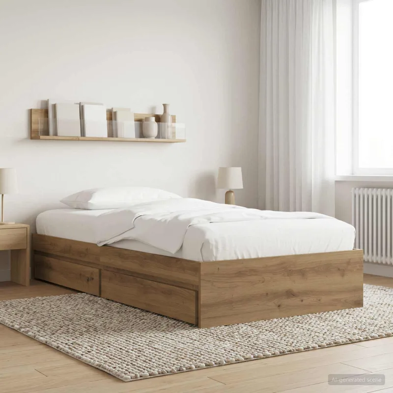 Lovos rėmas su saugojimu su stalčių Artisano ąžuolo 80 x 200 cm
