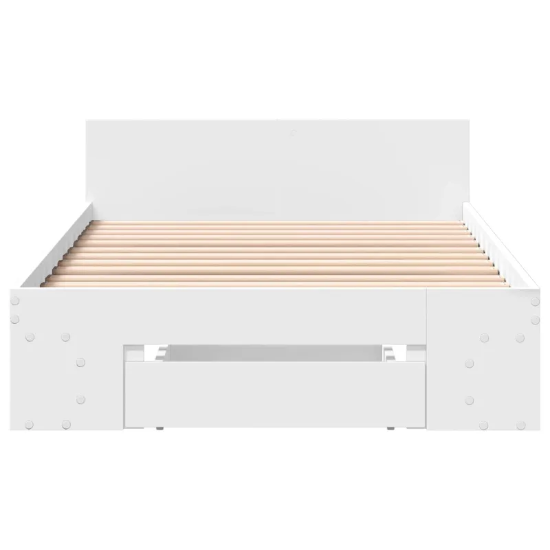 Lovos rėmas su saugojimu Balta 80 x 200 cm Apdirbta mediena