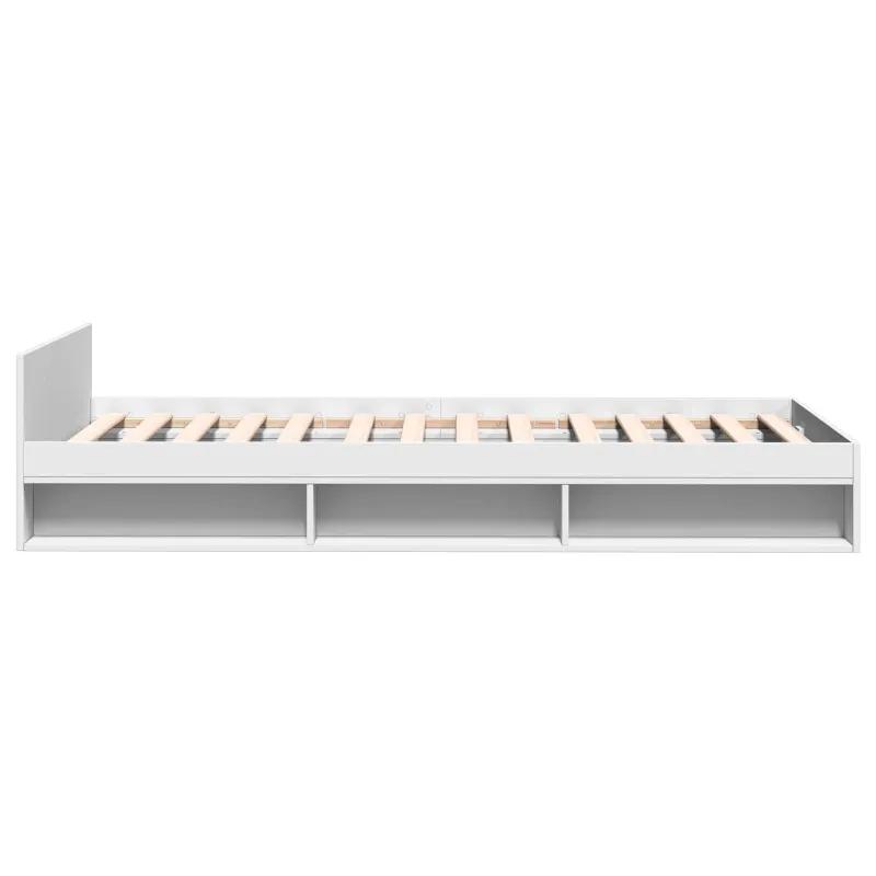 Lovos rėmas su saugojimu Balta 80 x 200 cm Apdirbta mediena