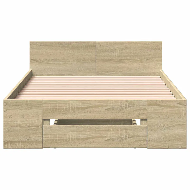 Lovos rėmas su saugojimu su stalčių Sonoma ąžuolas 80 x 200 cm