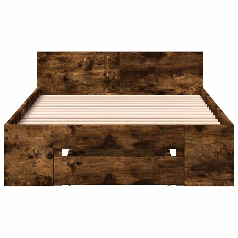 Lovos rėmas su saugojimu su stalčių Dūminio ąžuolo 80 x 200 cm