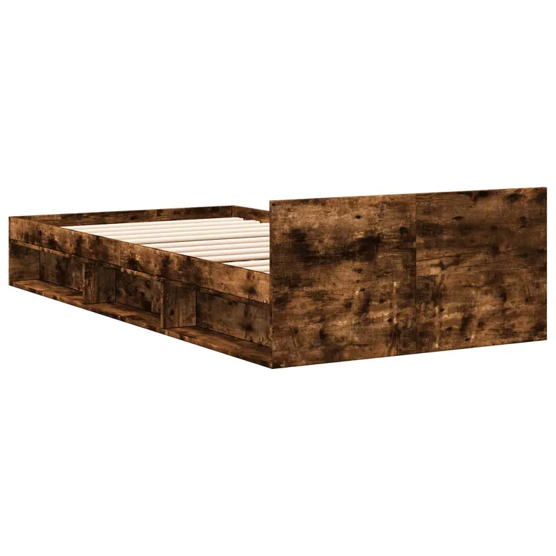 Lovos rėmas su saugojimu su stalčių Dūminio ąžuolo 80 x 200 cm