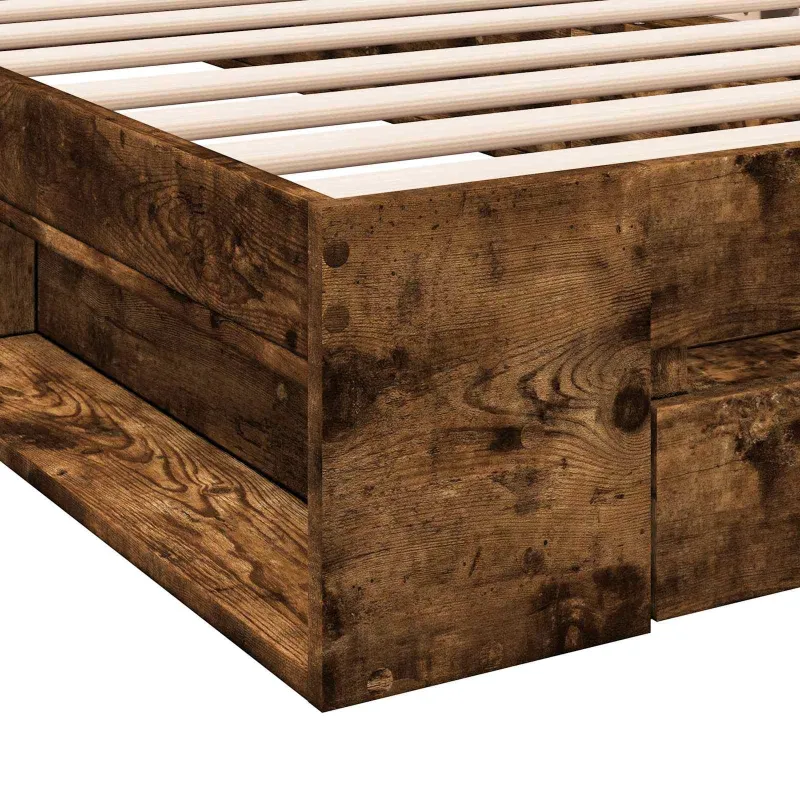 Lovos rėmas su saugojimu su stalčių Dūminio ąžuolo 80 x 200 cm