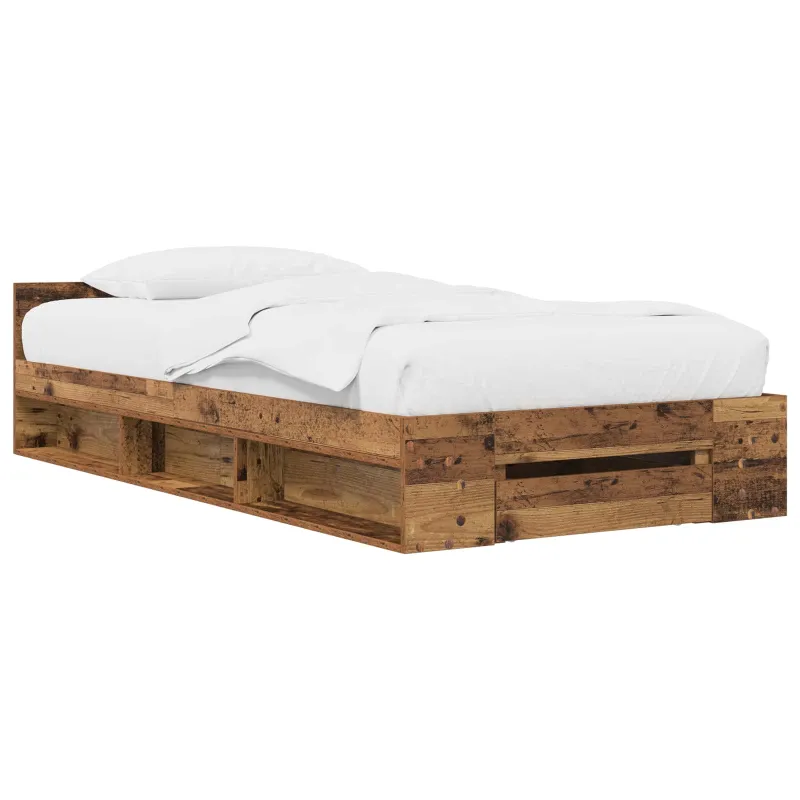 Lovos rėmas su saugojimu Sendintos medienos 80 x 200 cm