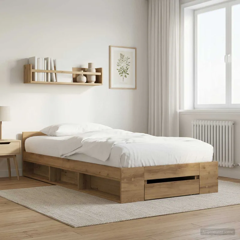 Lovos rėmas su saugojimu su stalčių Artisano ąžuolo 80 x 200 cm