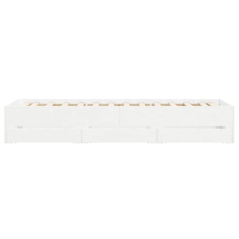 Lovos rėmas su saugojimu Balta 80 x 200 cm Apdirbta mediena