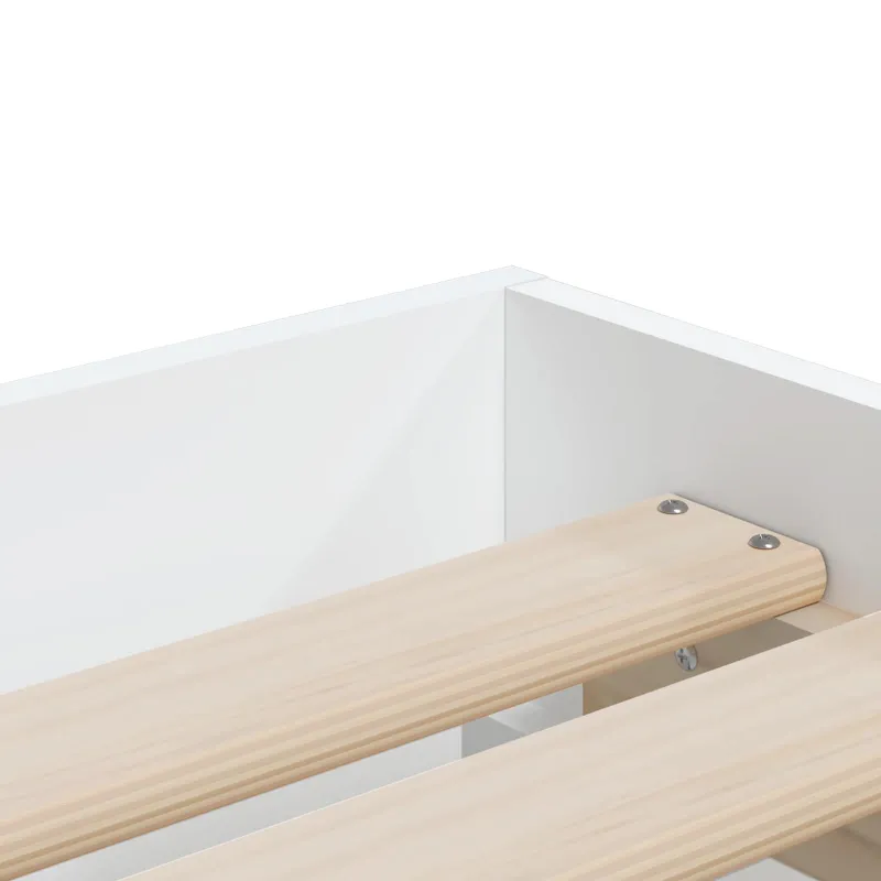 Lovos rėmas su saugojimu Balta 80 x 200 cm Apdirbta mediena