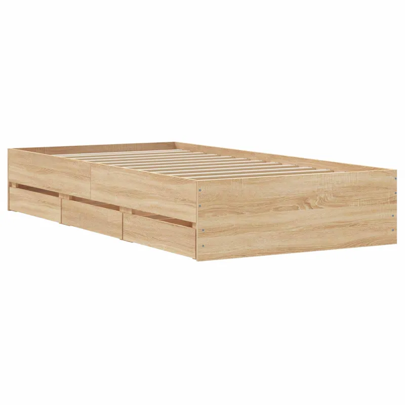 Lovos rėmas su saugojimu su stalčių Sonoma ąžuolas 80 x 200 cm