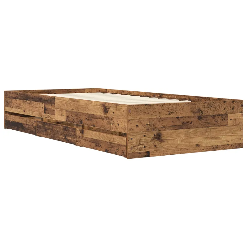 Lovos rėmas su saugojimu Sendintos medienos 80 x 200 cm