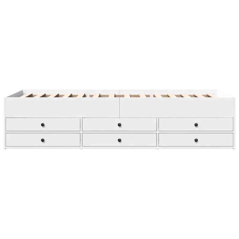 Lovos rėmas su saugojimu Balta 80 x 200 cm Apdirbta mediena