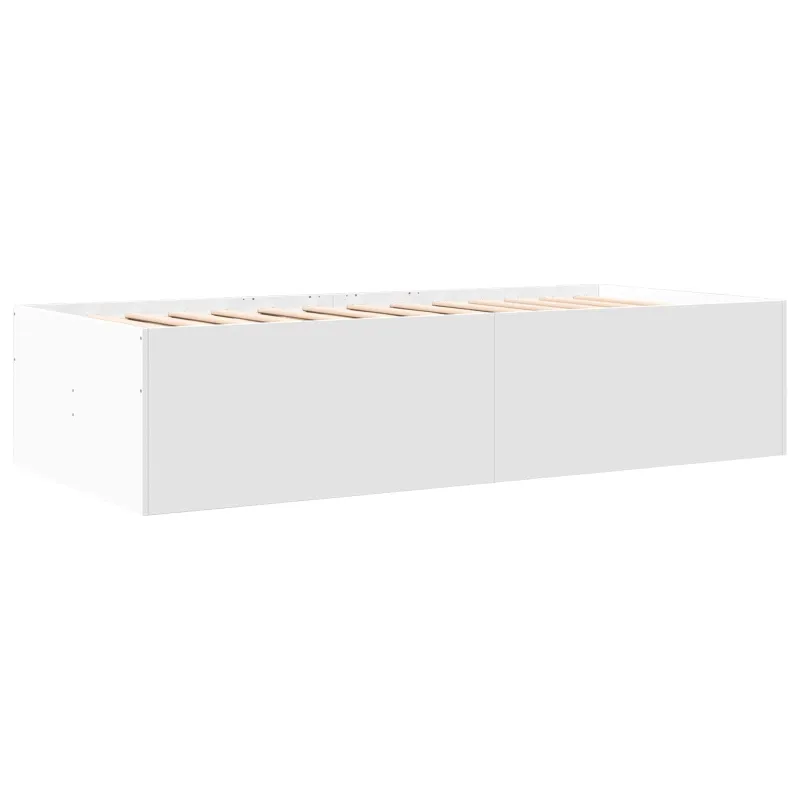 Lovos rėmas su saugojimu Balta 80 x 200 cm Apdirbta mediena