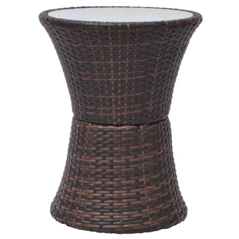 Bistrokalustekoko setti pehmusteilla, 3D, polyrattana, ruskea
